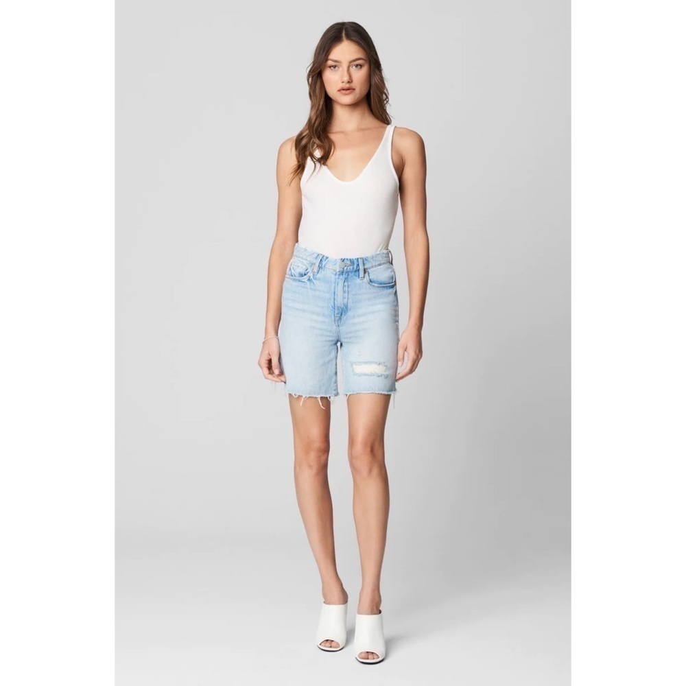 BLANK NYC The Warren High Rise Distressed Denim Jean Shorts Size 31